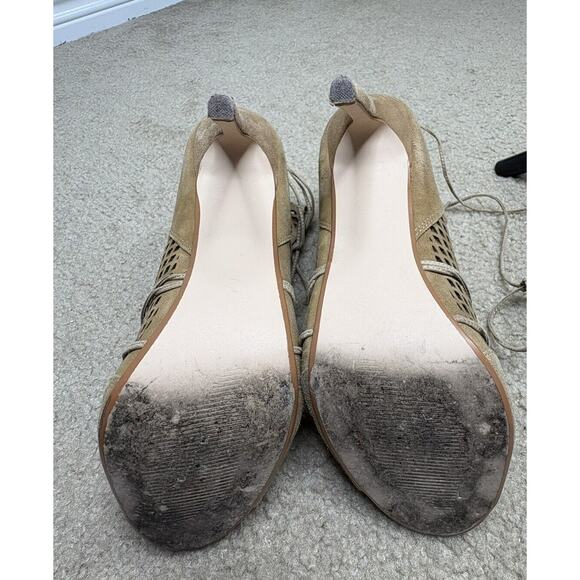 Steve Madden Size 11 Peep Toe Ankle Bootie High Heel Maddye Suede Lattice - Picture 9 of 9